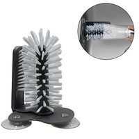 Water Bottle Cleaning Brush Cup Glass Washer with Double Sided Bristle Brush Suction Base Standing Glass Bottle Cup Cleaner for Washing Water Cup,Beer Cup,Long Leg Cup,Red Wine Glass