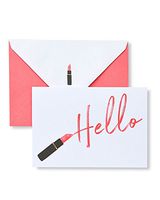 Lipstick 'Hello' Gold Foil Note Cards