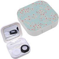 Portable Contact Lens Case Box Travel Kit Mirror + Bottle + Tweezers Container Holder [ Gentle Smallscale Prairie ]