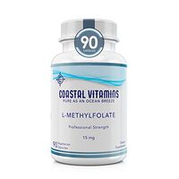 Coastal Vitamins L-Methylfolate 15 mg (15000 mcg) 90 Count Maximum Potency Active Folate, 5-MTHF, Additive/ Filler Free, Gluten Free, Non-GMO, Vegetarian Capsules