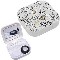 Portable Contact Lens Case Box Travel Kit Mirror + Bottle + Tweezers Container Holder [ Dog ]