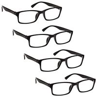 The Reading Glasses Company Black Readers Value 4 Pack Designer Style Mens Womens RRRR92-1 +1.25