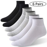 Forcool Diabetic Socks, Women's Men's Non Binding Loose Top Soft Ankle Low Cut Cotton Diabetic Socks Edema Socks Diabetes Socks with Seamless Toe, 6 Pairs Black/Gray/White Medium