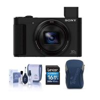 Sony Cybershot DSC-HX80 Digital Camera, Black - Bundle with 16GB SDHC Card, Camera Case, Cleaning KIt