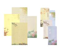 IMagicoo 32 Vintage Retro Writing Stationery Paper Letter Set with 20 Envelope + 1 Sheet Label Seal Sticker (Style-2)