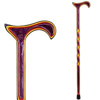 Handcrafted Wood Walking Cane - Made in the USA by Brazos - Twisted Color - 37 Inches - Plum