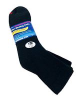 J.T. Foote - Non Binding Diabetic Socks Low Cut Ped Mens 3pk - Black Size 13-15