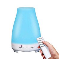 EJOAI Upgraded Air Humidifier with Remote Control and USB, Filterless Cool Mist Aromatherapy Essential Oil Diffuser, Quiet and Safety Waterless Auto Shut-off, 7 Colors Lamp Changing, 200ml (White)