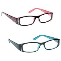The Reading Glasses Company Pink Black & Tiffany Style Blue Readers Value 2 Pack Womens Ladies Inc Bag RR1-43 +3.00