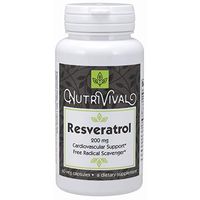 Nutrivival Resveratrol Natural 200mg with Red Wine Extract to Support The Cardiovascular System* 60 Vegetarian Capsules