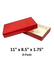 Red Apparel Decorative Gift Boxes with Lids for Clothing and Gifts 11x8.5x1.75 (5 Pack) | MagicWater Supply