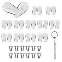 Eyeglass Repair Kit - MAIYU 12 Pairs Air Chamber Nose Pads Silicone Screw-in Eyewear Nose Pads with Glasses Screws and Micro Screwdriver (14 mm / 0.55 inch)