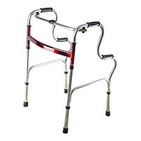 Zxwzzz Elderly Walker Foldable Elderly Rehabilitation Auxiliary Double Curved Walker Elderly Walker 53×45×74(92) cm