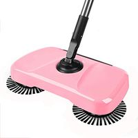 Sweeper Hand push vacuum cleaner Household sweeping mopping machine (Color : Pink)