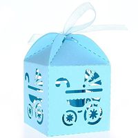 ROSENICE Candy Sweets Gift Boxes Wedding Party Baby Shower Favors 50pcs (Sky Blue)