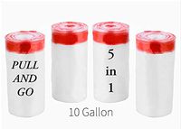 Pull and Go Trash Bags (5 in 1), Small 10 gallon, Number Tab Drawstrings, Strong & Durable!