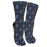antspuent Cookie Monster Compression Socks Unisex Printed Socks Crazy Patterned Fun Long Cotton Socks Over The Calf Tube