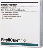 Smith & Nephew Replicare Thin Hydrocolloid Wound Dressing 2" x 2-3/4", Water-proof, Self-adhesive, Sterile, Polyurethane film (Box of 10 Each)