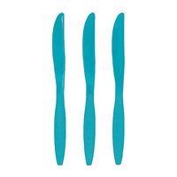 Fun Express - Turquoise Plastic Knives (50pc) - Party Supplies - Solid Tableware - Cutlery - 50 Pieces