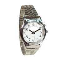 Men's Deluxe Talking Wrist Watch Silver Tone for The Blind and Low Vision