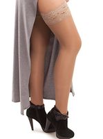 GABRIALLA Maternity Compression Stockings. Sheer Graduated Compression Thigh High Stockings. Made in USA. Treatment for Swelling, Varicose Veins and Edema (23-30 mmHg) H-80: Medium | Beige