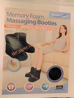 Memory Foam Massaging Booties, Black, Womens Size 9-10.5
