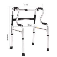 Lyqqqq Elderly Walker Four-Legged Cane Double Curved Walker Elderly Walking Frame Booster Aluminum Walker