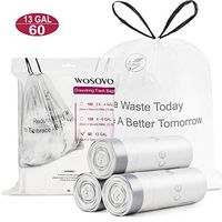 13 Gallon Tall Kitchen Trash Bags Drawstring Unscented 60 Count Thick Garbage Bags Heavy Duty for Large Trash Can Garbage Bin