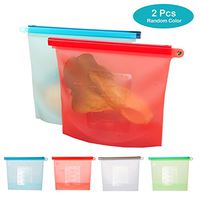GardenHelper 2Pcs Reusable Silicone Zip Lock Silicone Food Preservation Bag Versatile Cooking Bag, 8" x 7"