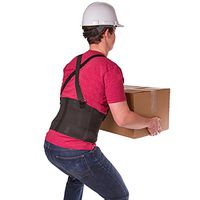 BraceAbility Industrial Work Back Brace | Removable Suspender Straps for Heavy Lifting Safety - Lower Back Pain Protection Belt for Men & Women in Construction, Moving and Warehouse Jobs (3XL)