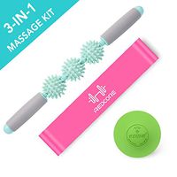 Lixada Spiky Massage Balls Muscle Roller Massage Stick with Massage Lacrosse Ball Loop Resistance Band