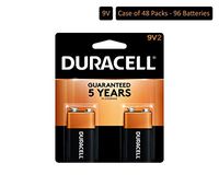 Duracell - CopperTop 9V Alkaline Batteries - Long Lasting, All-Purpose 9 Volt Battery for Household and Business - 2 Count (Pack of 48)