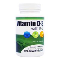 Chewable Vitamin D3 (2,000 IU) + K2 (MK7 75mcg) | 90 Count Easy Chewable Tablets for Highest Absorption | Benefits Heart, Bones, Skin, Dental Health, Regulates Immune Function | GL Nutrition