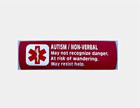 Carseat Harness Autism Non-Verbal 6 inch Medical Alert Emergency Strap Cover (Red)