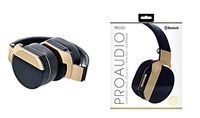 Sentry Pro Audio Studio Style Bluetooth Gold Headphone with Built-In Mic, BT1000