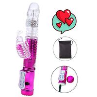 R-Vibra 100% Waterproof Strong 12 Vibrating Thrusting Modes USB Charging Safety Silicone Massager with a Small Pouch, More Convenient for Bedroom Massager