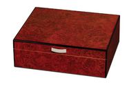 Visol Products VHUD87 Cedrik 25-Cigar Humidor, Polished Burl Finish