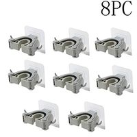 3PC/5PC/8PC Wall Mounted Mop and Broom Holder, Wall Mounted Cleaning Tools Organizer Mop Clip Bathroom Kitchen Garden Storage Rack Kitchen Hook (8PC)