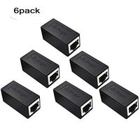 Network Coupler, Dingsun 6 Pack RJ45 Coupler Cat5 Ethernet Cable Extender Adapter Inline Coupler for Cat5 Cat6 Cat7, Support 100BASE-TX