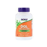 NOW Supplements, DGL with Aloe Vera (Deglycyrrhizinated Licorice), 100 Veg Capsules