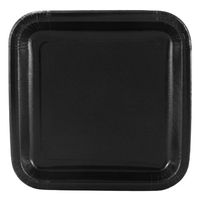 Black Square Dessert Plate 12 Count