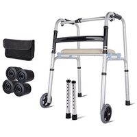 Healthcare Folding Aluminium Walking Frame Portable Walker/one Button Folding Walking Frame/Ergonomic Handles - Adjustable Height
