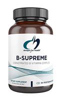 Designs for Health B-Supreme - B Vitamin Complex with B1, B2, B3, B6 + 12, Includes Active Folate, TMG + Choline (60 Capsules)