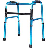 Rollators & Walkers Rolling Walkers Elderly Walker Lightweight Overhead Frame Aluminum Alloy Light Folding Child Walking Folding Walker Height Adjustable (Color : Silver, Size : 55x42.5x64-82cm)