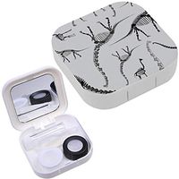 Portable Contact Lens Case Box Travel Kit Mirror + Bottle + Tweezers Container Holder [ Dinosaur Skeleton ]
