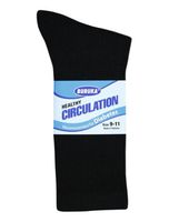 3 Pairs Men Healthy Circulation Diabetic Crew Socks (9-11 ( Shoes sizes 8-10), Black)