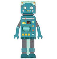 Petit Collage Folding Growth Chart, Blue Robot