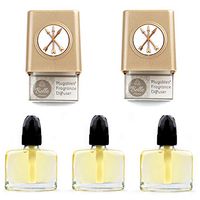 2 Plugables Frosted Sandstone Electric Scented Oil Diffuser Home Fragrancers with 3 (Cotton Clouds) Aroma Oils