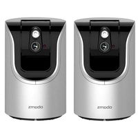 Zmodo 2 Pack ZH-IZV15-WAC 720p HD Pan & Tilt Smart Wi-Fi Home Camera with 2-Way Audio