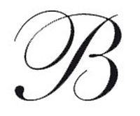 Herbin Brass Seal for Wax - Script Old Style Alphabet w/Wood Handle - Initial Letter"B"